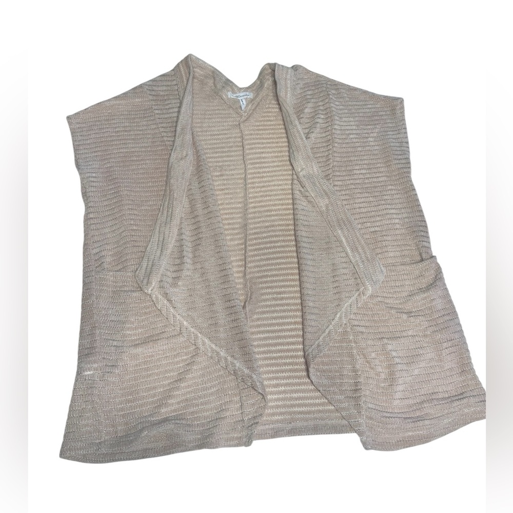 BCBGeneration Tan Open-Front Poncho